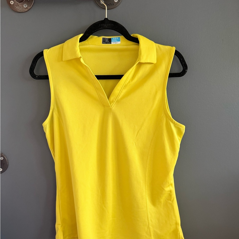 PGA Tour Yellow Sleeveless Tank Top